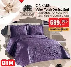 CASİLDA HOME ÇİFT KİŞİLİK VELUR YATAK ÖRTÜSÜ SETİ